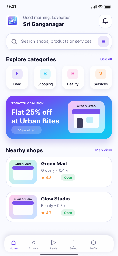 Hajo citizen home discovery screen